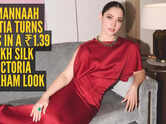 Tamannaah Bhatia&rsquo;s red silk midi dress and emerald choker are a total fashion win