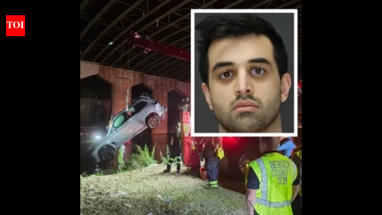 Massive car crash in New Jersey pushes BMW into river; Indian-origin driver arrested after fleeing scene on foot