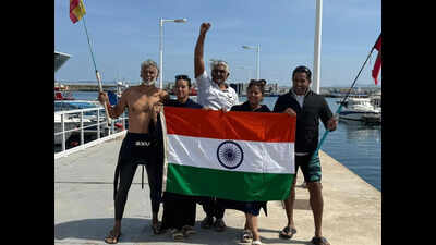 Making waves: Bengaluru swimming coach leads team across Strait of Gibraltar