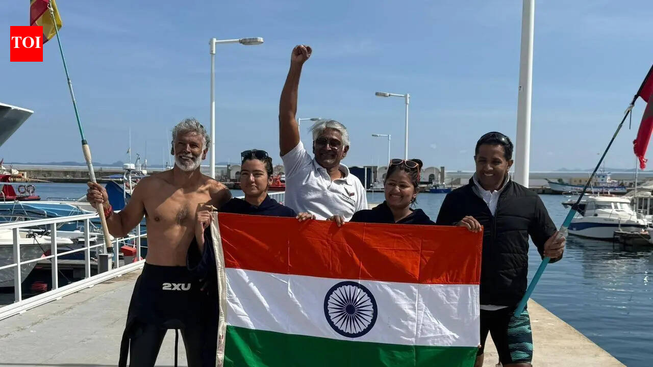 Making waves: Bengaluru swimming coach leads team across Strait of Gibraltar