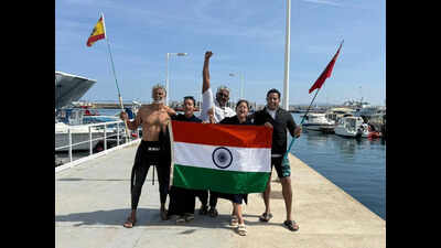 Making waves: Bengaluru swimming coach leads team across Strait of Gibraltar