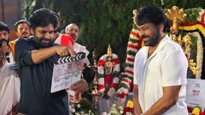 Chiranjeevi gets emotional as Pawan Kalyan gives first clap for ‘Mega158’ launch in Hyderabad