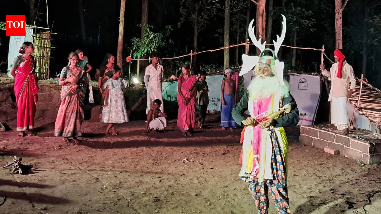 Tribal children of Nagarahole proudly perform Kuvempu’s ‘Kindarajogi’