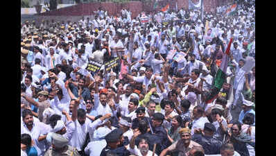 Cong protests over NEET paper leak; police use water cannons to stop march
