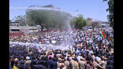 Cong protests over NEET paper leak; police use water cannons to stop march