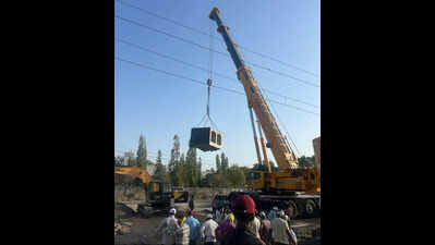 RCC twin box bridge at Aliyavada station completed in with 7-hour block