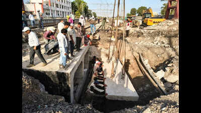 RCC twin box bridge at Aliyavada station completed in with 7-hour block