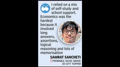 Samrat leads with 94% in IGCSE Grade 10 results