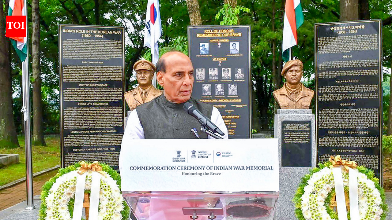 Rajnath inaugurates Indian War Memorial in Seoul, calls it a 'fitting tribute to Indian troops' valour, sacrifice during Korean War