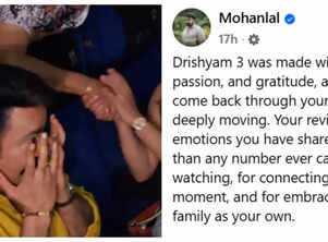 Mohanlal gets emotional after 'Drishyam 3' FDFS