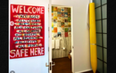 The Big yellow pen and New York-style red poster