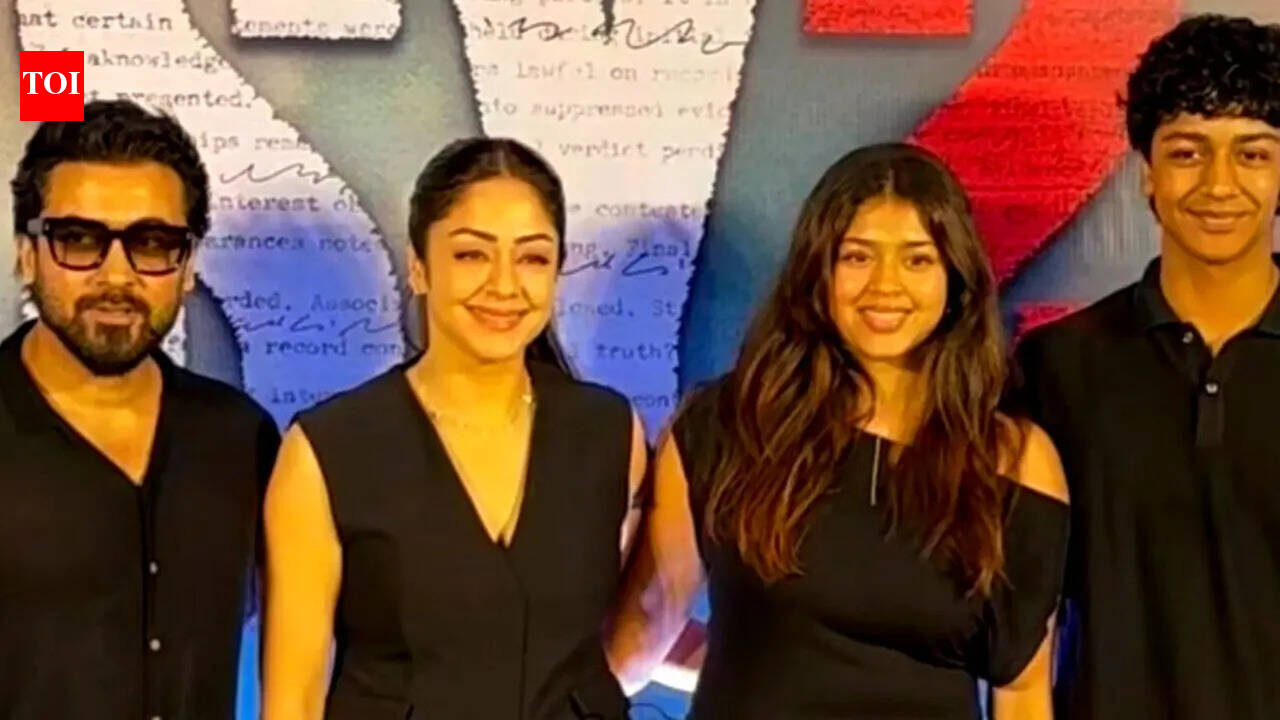 Suriya-Jyotika family moment steals heart; Fans react to 'Karuppu' star's rare public appearance at ‘System’ premiere