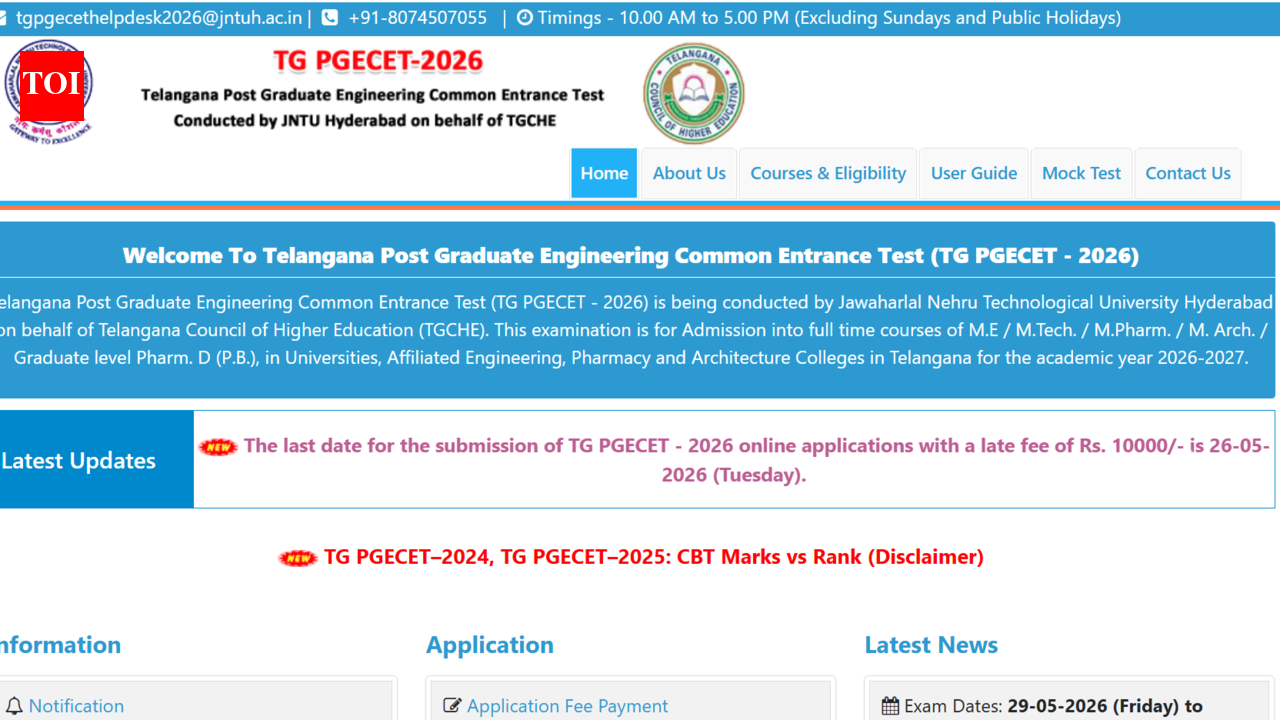 TS PGECET 2026 hall ticket released at pgecet.tgche.ac.in: Direct link to download admit card here