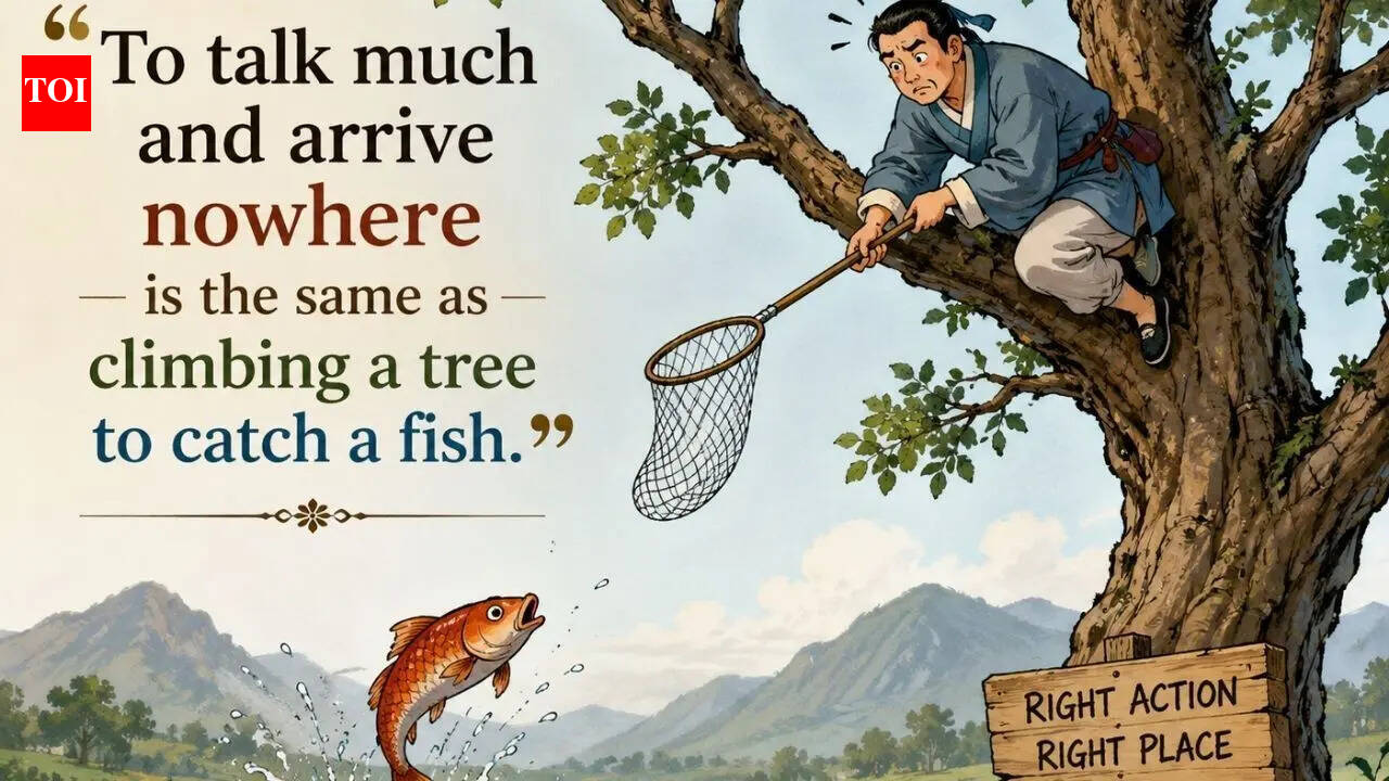 Chinese proverb of the day: “To talk much and arrive nowhere is the same as…”