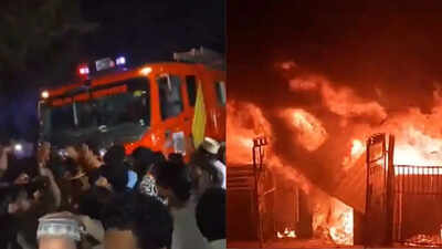 Delhi's Shastri Park furniture market blaze sparks chaos, fire tenders pelted with stones over delayed response; watch