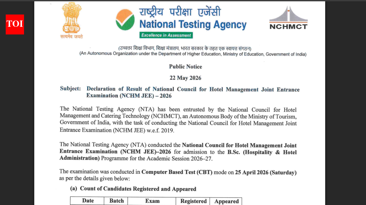 NCMHT JEE result released at exams.nta.nic.in: Direct link to download scorecards here