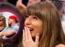 Travis Kelce makes Taylor Swift laugh at NBA game
