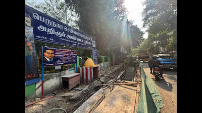 Entry to Robinson Park in Royapuram dug up for months, visitors irked