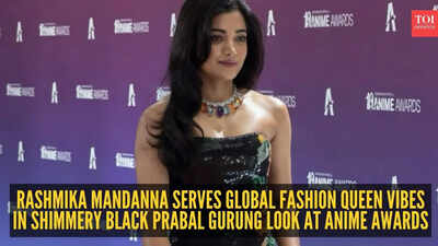Rashmika Mandanna just took Anime Awards 2026 glam to a whole new level in a shimmery Prabal Gurung gown