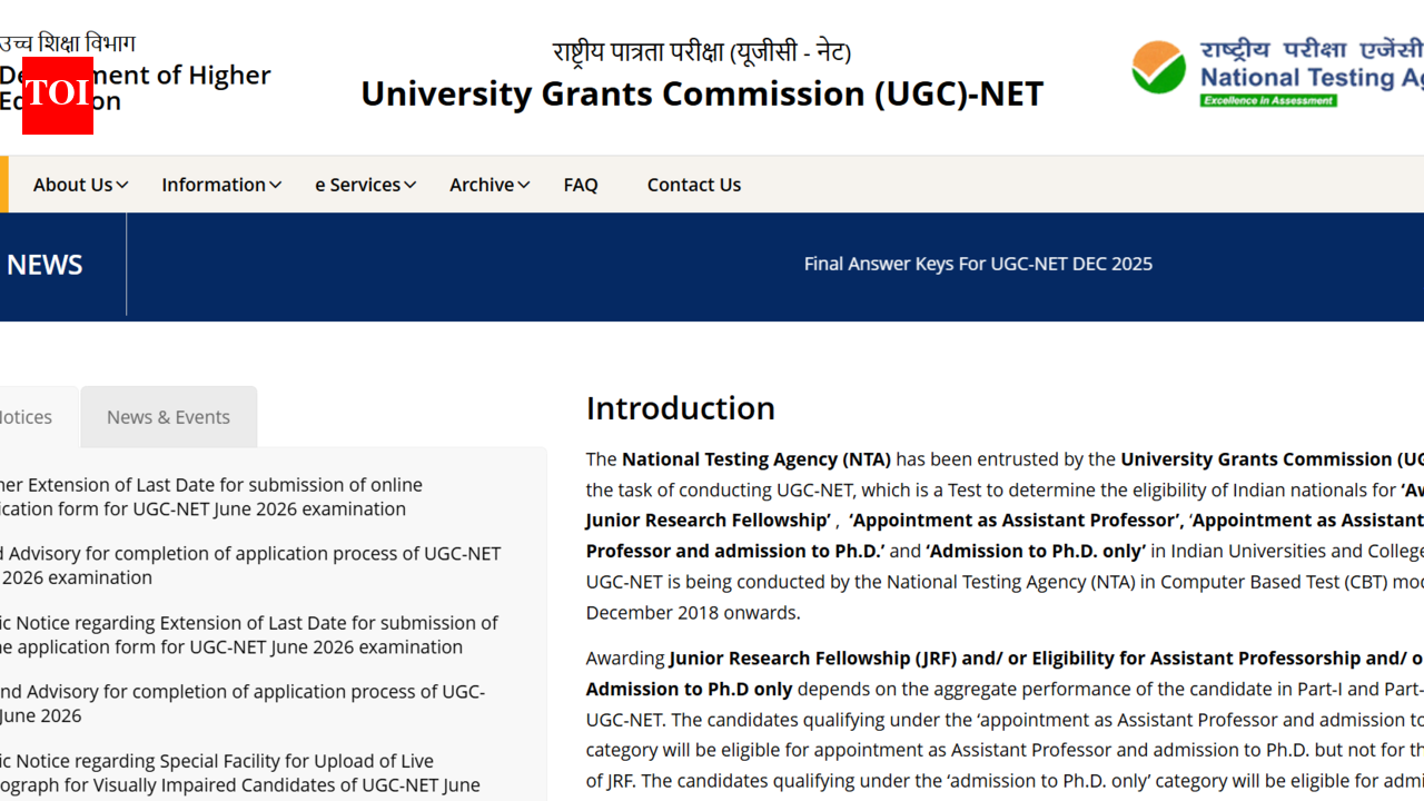 UGC NET June 2026 application correction window opens tomorrow at ugcnet.nta.nic.in; check steps to edit your form here
