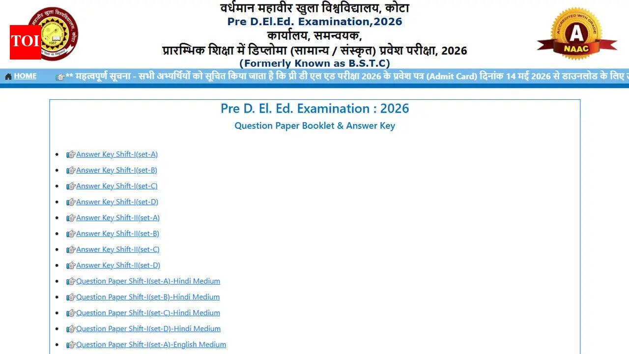 Rajasthan BSTC 2026 official answer key out at predeledraj2026.com; candidates can download shift-wise paper PDFs here