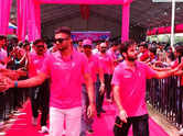 Rajasthan Royals players and coach interact with students in Jaipur