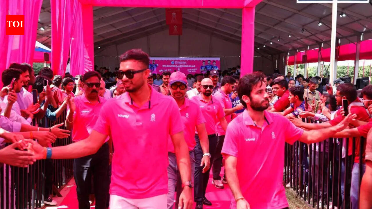 Rajasthan Royals players and coach interact with students in Jaipur