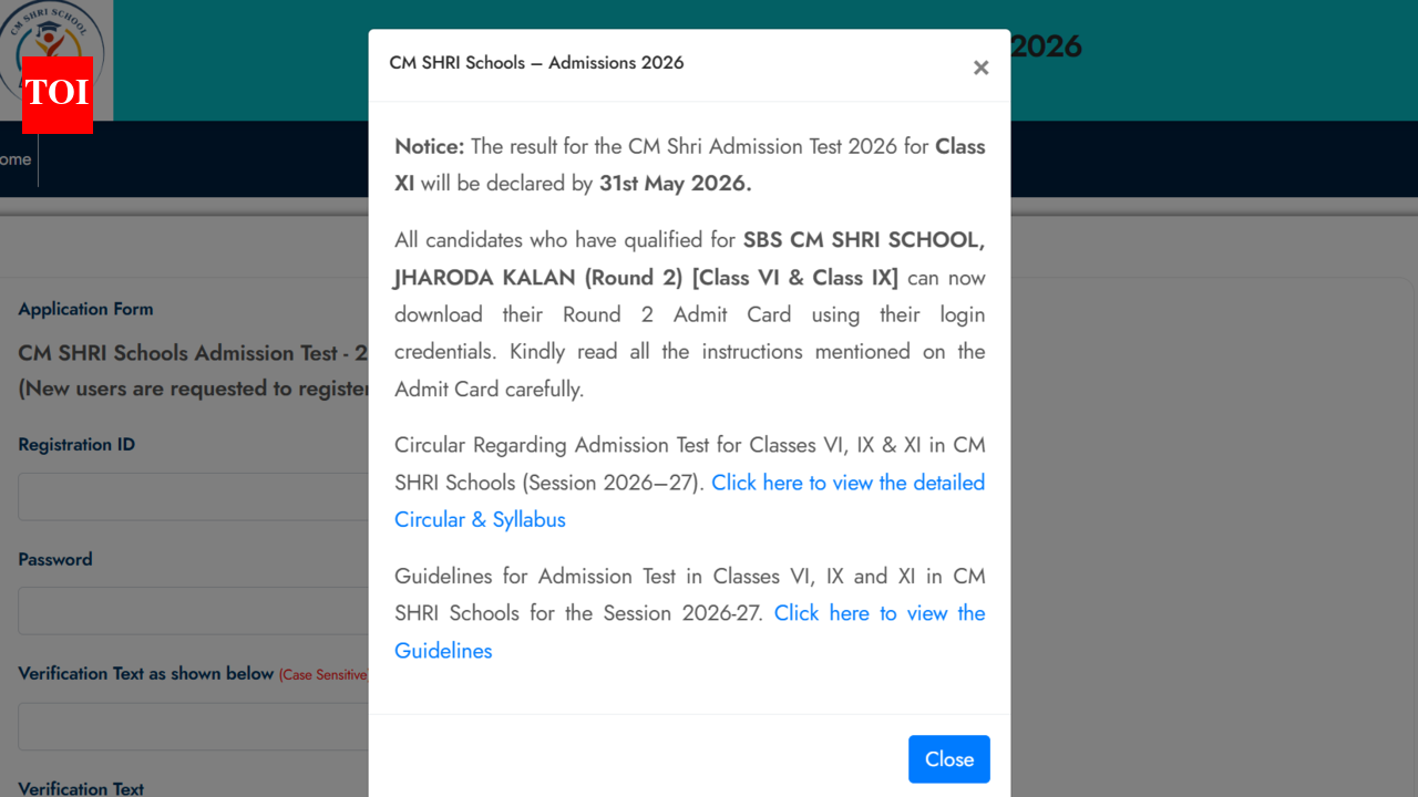 CM Shri admission test 2026 Class 11 result to be released by May 31: Steps to download scores here