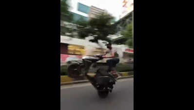 Case against 19-year-old for performing street stunts on scooter