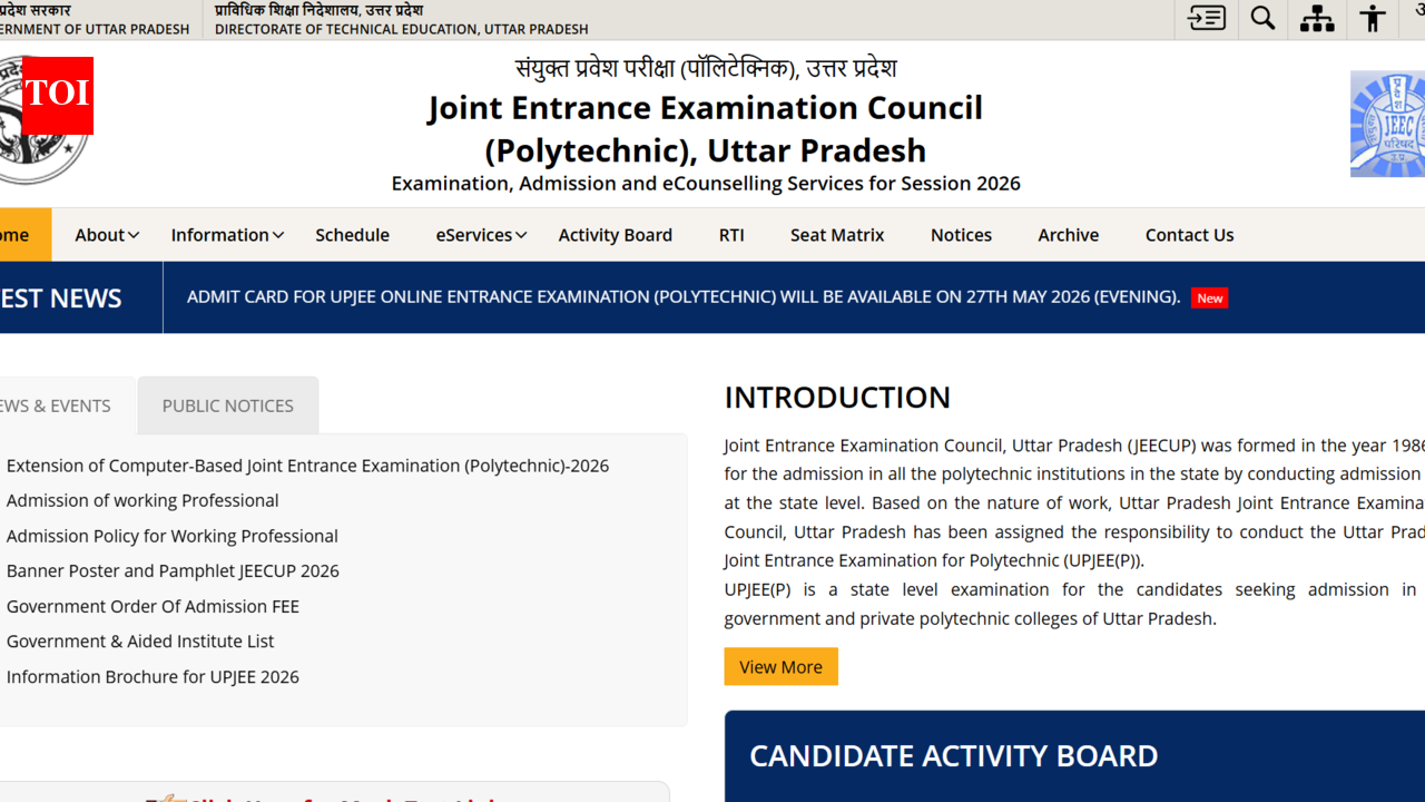 JEECUP admit card 2026 to be released today at jeecup.admissions.nic.in: Check steps to download hall ticket here