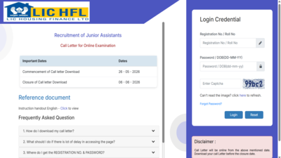LIC HFL Junior Assistant admit card 2026 released: Check direct link to download hall ticket here