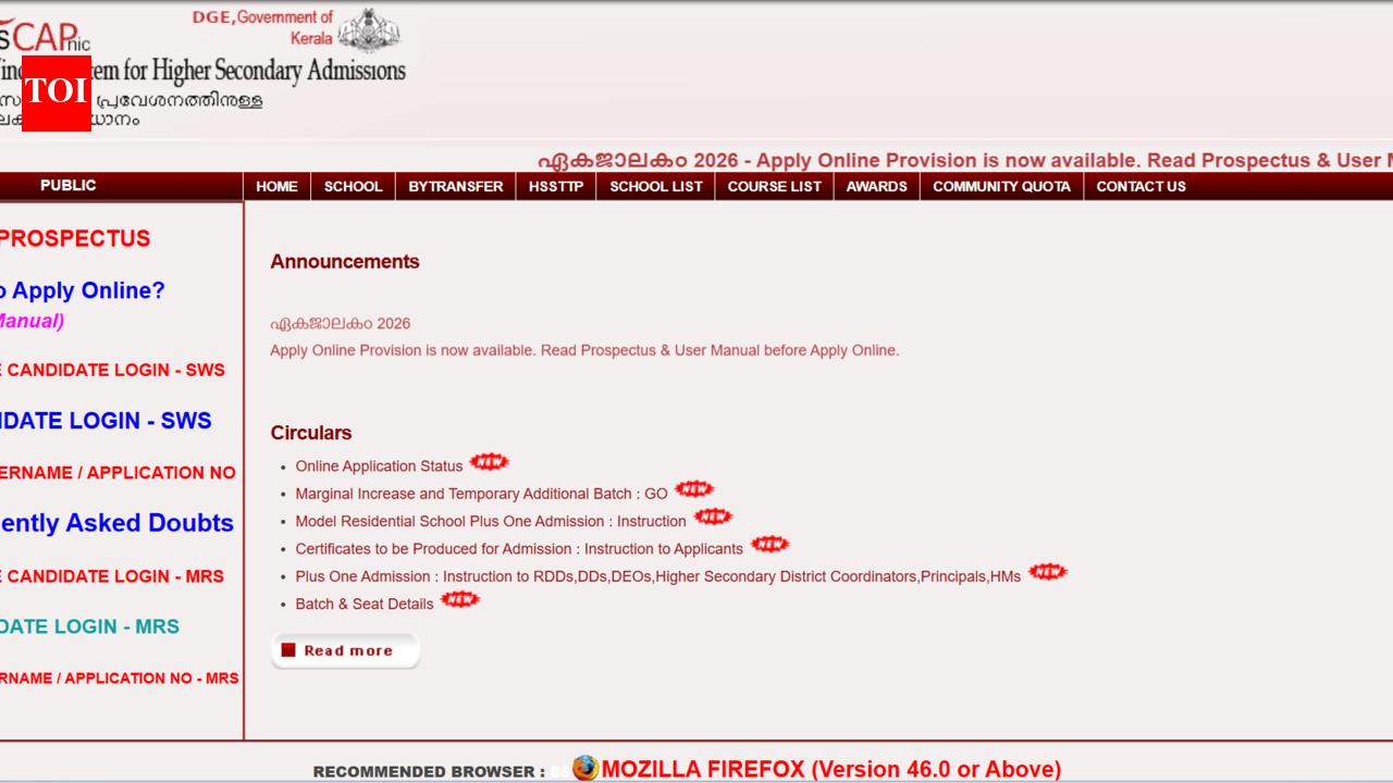 HSCAP Kerala Plus One admissions 2026 begin: Check steps to apply, important dates and details here