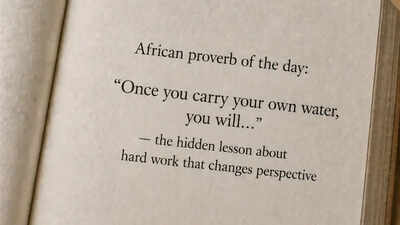  “Once you carry your own water, you will…” — the hidden lesson about hard work that changes perspective
