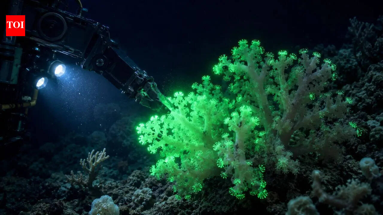Hidden inside the Pacific: This newly discovered coral flashes green when disturbed by deep-sea robots
