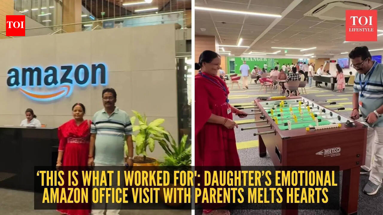 ‘This is what I worked for': Daughter’s emotional Amazon office visit with parents melts hearts