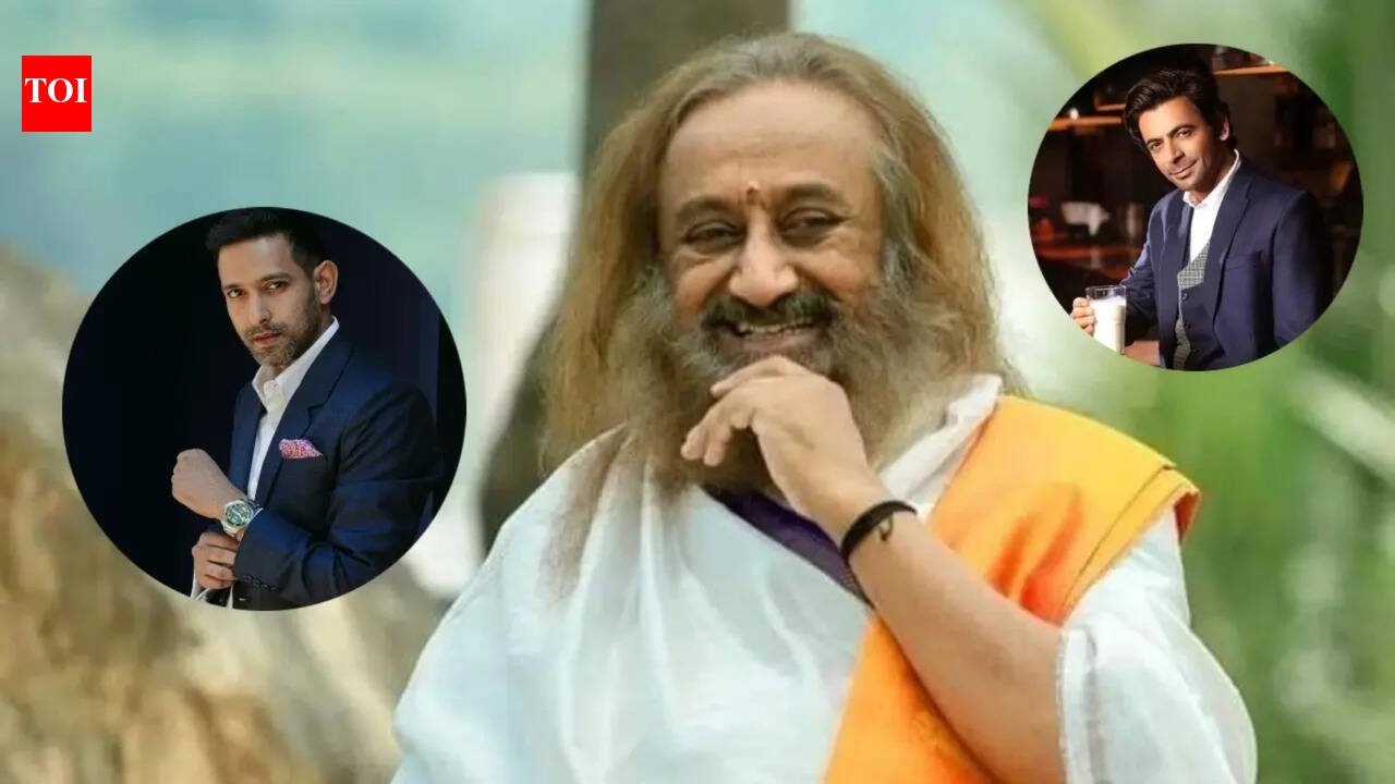 Sri Sri Ravi Shankar meets Bollywood celebrities, Vikrant Massey shares his experience of playing him in ‘White’