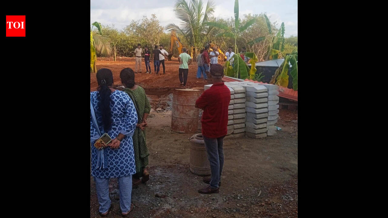 Inspection of illegal road at Neura uncovers land-filling for farmhouse