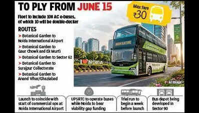 City bus service to be launched on June 15, same day as first flight from Noida International Airport