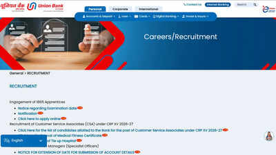 Union Bank Apprentice recruitment exam to be held on June 7, 2026; check official notice here