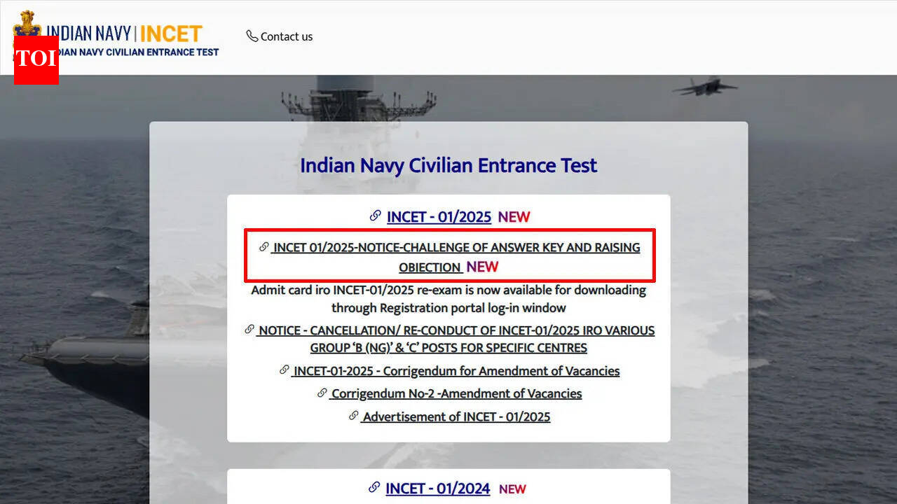 Indian Navy to release INCET-01/2025 answer key tomorrow at joinindiannavy.gov.in; candidates can challenge till June 11