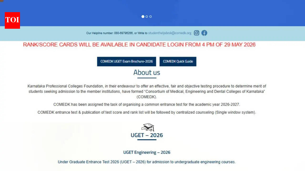 COMEDK UGET Result 2026 to be declared on May 29; check link and counselling info