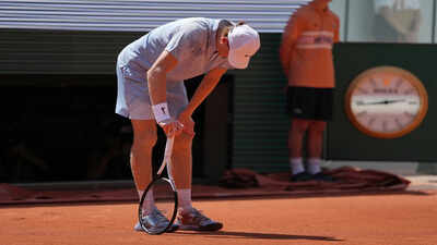 Jannik Sinner collapses in Paris heat, crashes out of French Open in stunning second-round shock