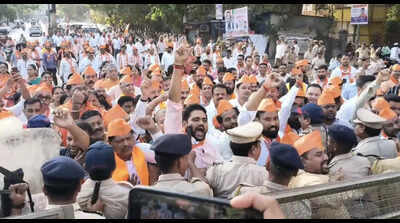 Rival Senas hold ‘Ghanta Naad’ protests at Kalyan’s Durgadi Fort; BJP neta detained