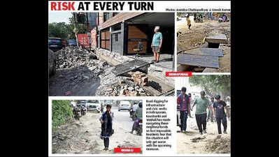 Deep craters, exposed rods: A risk at every turn here