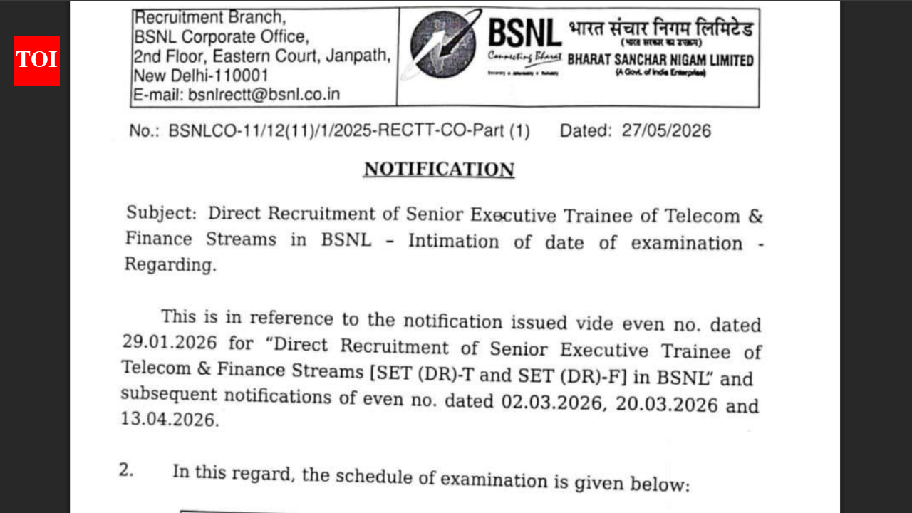 BSNL SET exam date announced, admit cards to be released soon: Check complete details here