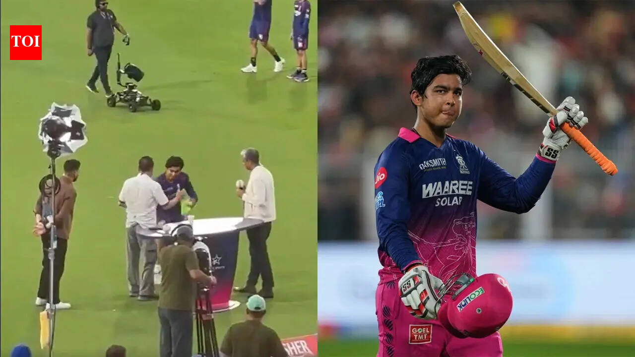 Sunil Gavaskar's three-word message to Vaibhav Sooryavanshi after touching feet goes viral