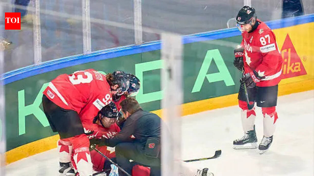 Ryan Lindgren receives misconduct due to Evan Bouchard knocked down in dangerous collision during the Team Canada and United States quarterfinal match