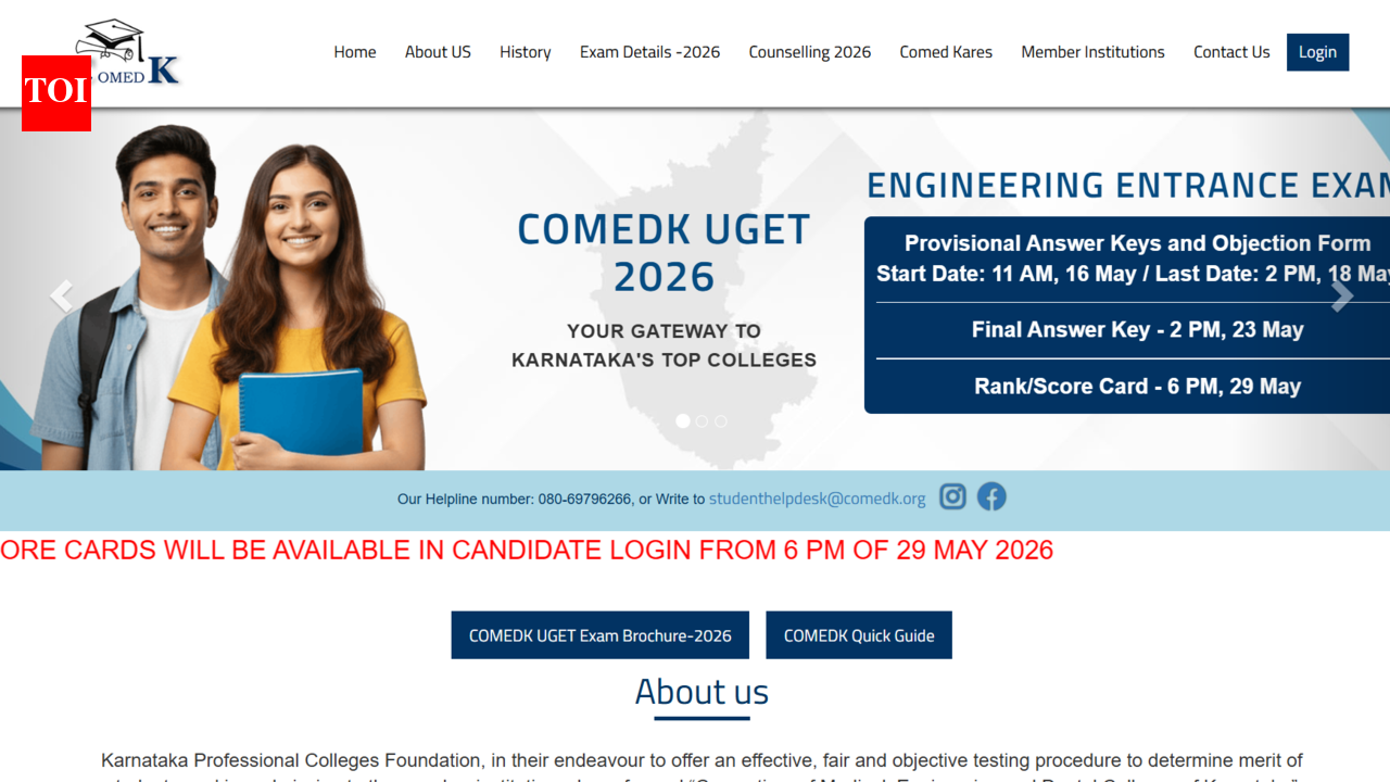 COMEDK UGET result 2026 declared; counselling process to begin soon: Check details