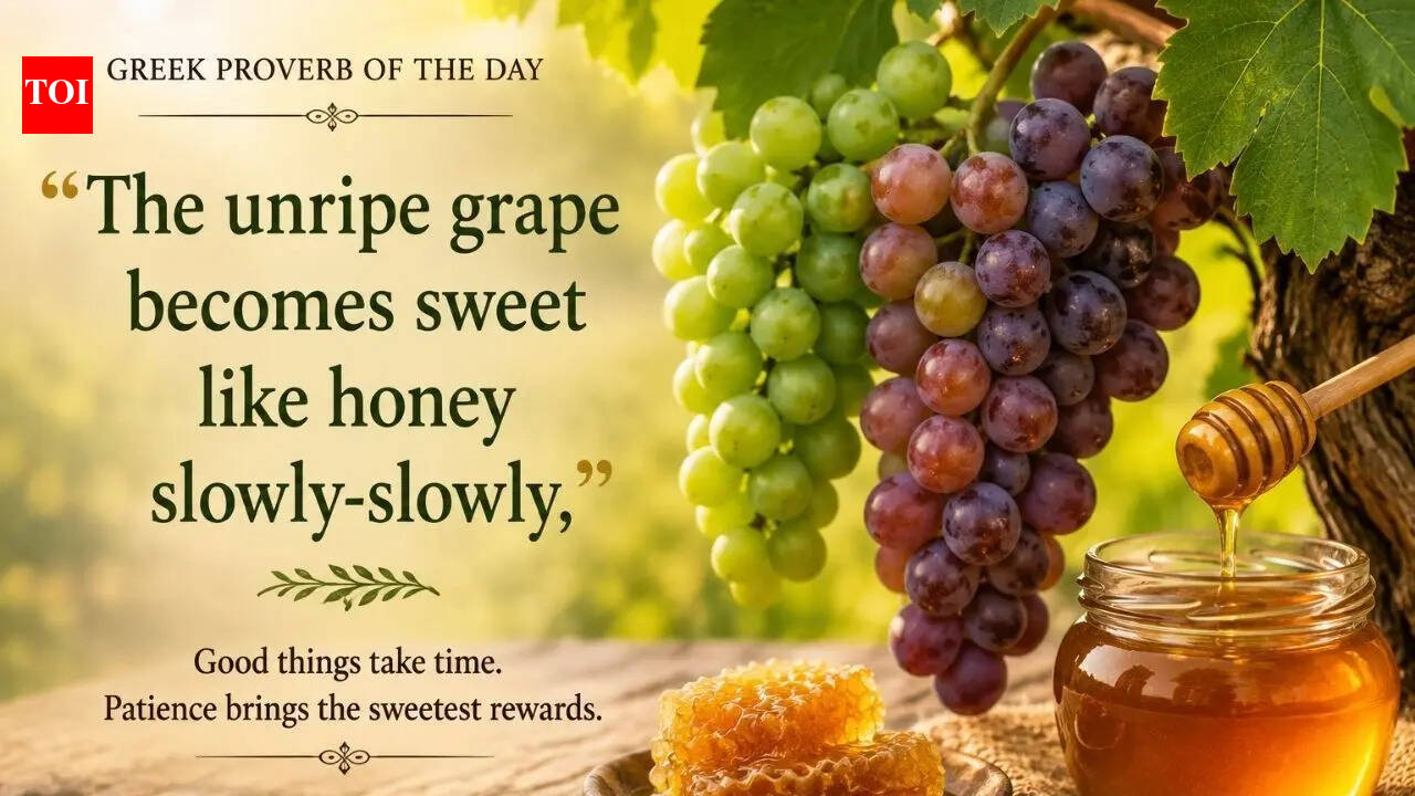 Greek proverb of the day: “The unripe grape becomes sweet like honey...”