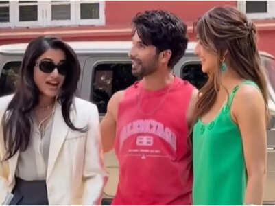 Shahid mimics Rashmika's step-back moment at Cocktail 2 event